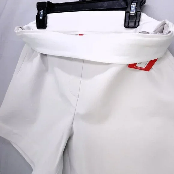 Spanx Pull On Shorts On The Go 6" White Women Small Silver Lining Chinos New - Picture 4 of 12